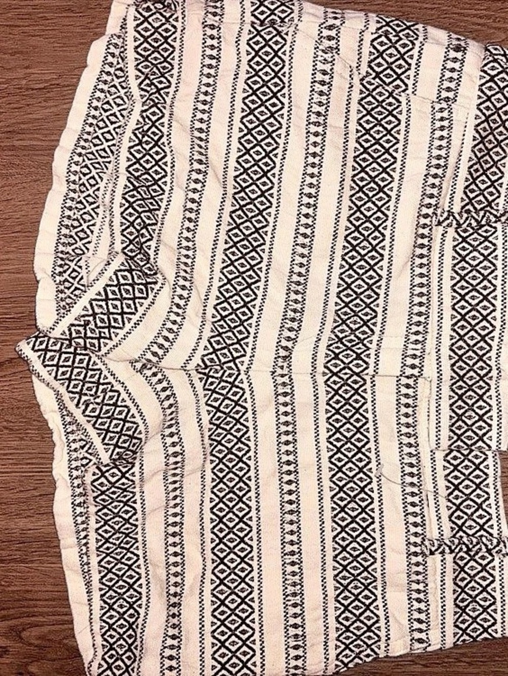 LOFT High Waist Geometric Shorts in White & Black Size 2